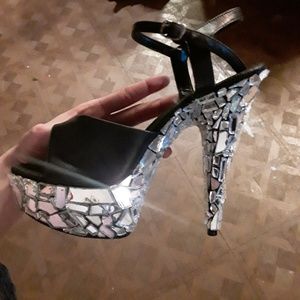 Mirrored stiletto heels